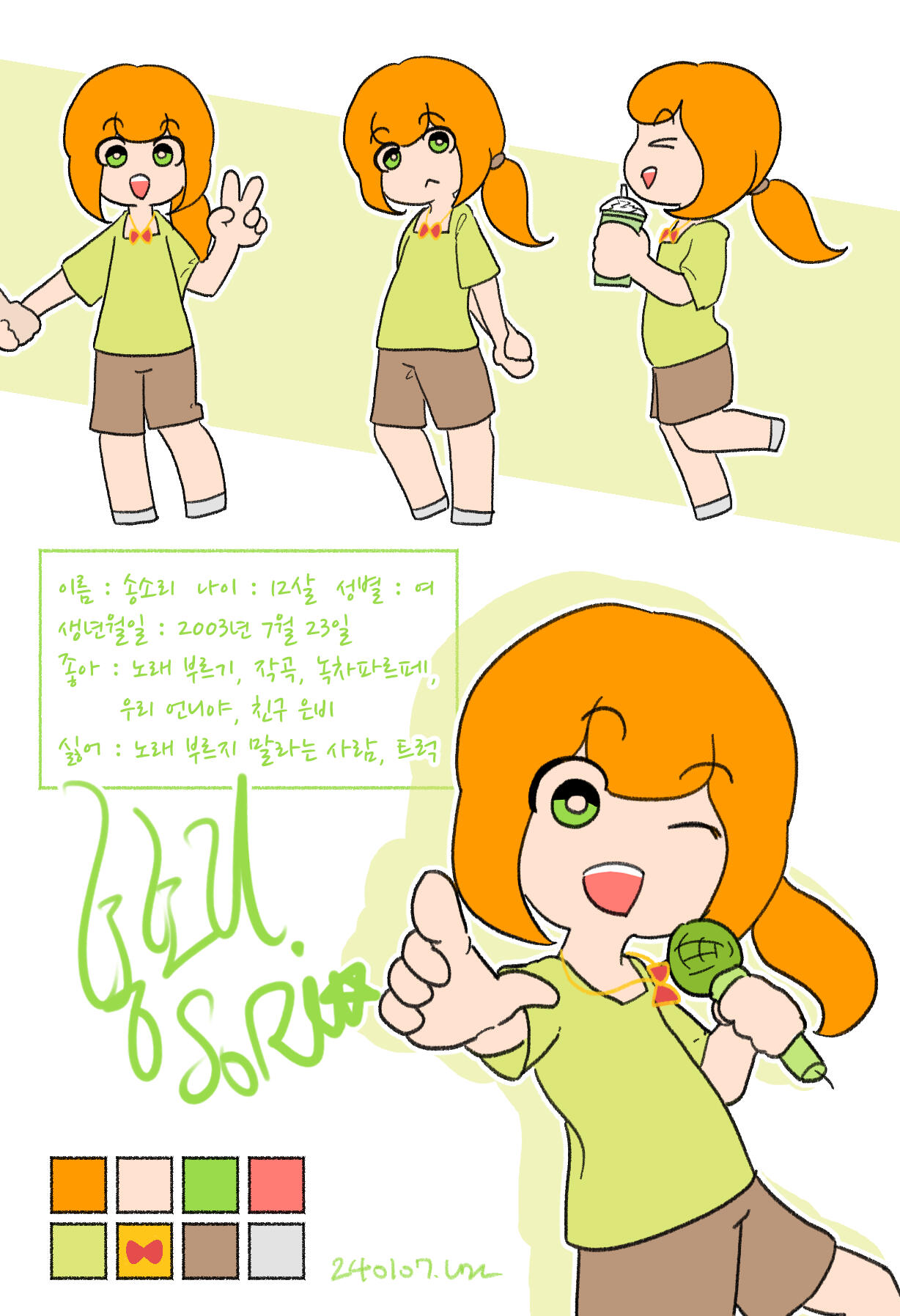 character sheet ("Kiwi and Grape's Sweet-Sour Story!" version)
